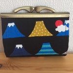 カラフル富士山柄のがま口ミニ財布