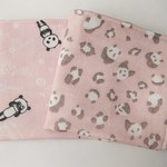 ガーゼハンカチ☆２枚セット　パンダピンク　　389