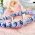 ◆希少石◆デュモルチェライトインクォーツ◆約7㎜◆Y45◆蒼い美しい花を咲かせる神秘水晶◆