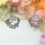 花と蝶のピアス/シルバー