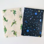 子供用　ガーゼマスク　２枚セット　恐竜　宇宙