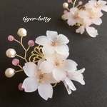 パールの枝の桜ブローチ＊*