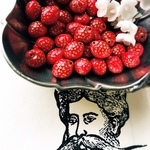 再販！【5コセット】czech beads#チェコビーズ strawberry🍓 11×9㎜ red/bronze may