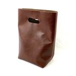 在庫限　本革 シンプル ハンドバッグ 茶色 Simple Leather hand bag dark brown