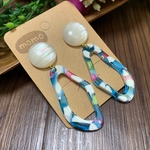 カラフルチャームの大ぶりピアス・イヤリング♡(ブルー・ピンク)