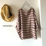 ボーダーリネンのプルオーバー■レッド×キナリ