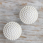 【ビーズメタルボタン】 ＃BT249 １穴 18mm C/#AS ホワイトシルバー   5個セット