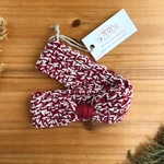 りぼん風コットンヘアバンド＊ボルドー×グレージュ