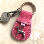 選べるドッグチャーム！ 革　＊DOGGY RING＊ キーホルダー　ローズピンク　犬