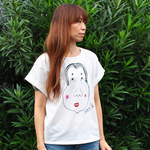 ki206009様専用♬ カスタムオーダーご注文分♬ おかめレディースTシャツ White L
