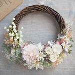 Lune Bonheur ＜Le muguet＞＊受注制作＊ハーフムーンリース＊プリザーブドフラワー＊春＊リース＊お花＊ギフト＊母の日＊結婚祝い＊記念日＊新築祝い＊引っ越し祝い