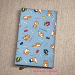 ブックカバー ハヤカワ文庫トールサイズ「シバわんこ柄(水色)」