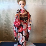 傘柄の振袖着丈（22センチ程の着物です）