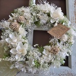 【母の日2019】ホワイトグリーンのせせらぎwreath