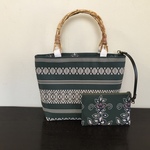 博多帯のポーチ付きリバーシブルバッグ