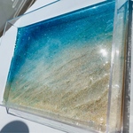 在庫有り クリアケース  小物入れ ホワイトビーチ波紋 ブルーコーラル  
