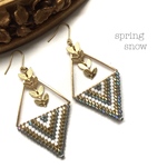 △ leaf earrings△（gray）