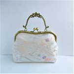 【再販】正絹袋帯バッグ Obi bag　2wayバッグ　絹　豪華刺繍　リメイク 　がま口バッグ　