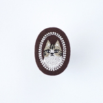 キジ白トラネコ刺繍ブローチ