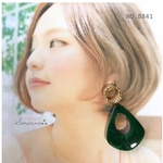 No.B841 おおぶり♛︎ダブルリング×雫 ピアス イヤリング