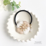 刺繍ヘアゴム「華」(B)