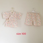 size100☆jelly beans☆レッドWガーゼ甚平