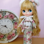 22cmドール 着物  *春色きもの* グリーン    