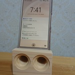 スマホWスピーカー(桧) 縦横視聴可