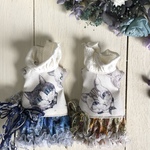 1171 Katze× Gloria Flowers ブルー オレンジ ワンピース  Blythe ブライス アウトフィット