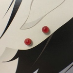【3058】赤茶赤D　小さいステンレスピアス 
