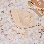 4月特別価格🌼リネン×ギンガムチェック＊つば付きボンネット＊コットンリネン