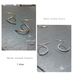 槌目加工Twine around Pierce キャッチレスピアス