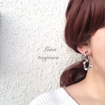 2way ☆シルバーフープとウェーブリングのイヤリング＆ピアス
