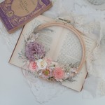 母の日ギフト　刺繍枠アレンジ　18㎝　pastel pink