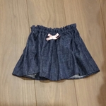 size80～90 ダブルガーゼのギャザースカート(インディゴ)