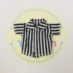 SALE!オビツ11サイズ コットンシャツ半袖(黒ストライプ)
