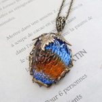 ・:*:・傷あり・:*:・Blue Vintage Strauberry glass 　ネックレス