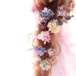 イチオシ♡紫陽花×かすみ草ヘアアクセ