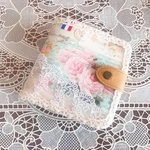 フランス生地 薔薇の折財布  