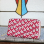 4月4日の長財布、1日1作。本日はうさちゃんの牛革のお財布(1日1作は限定1本で再販なしとなります。)ラウンドファスナー長財布　