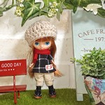 プチブライスNo.110  プチっこ＊黒ラインチェックトップス＆リネンサルエル