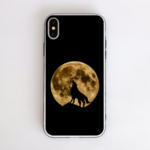 月と孤高の狼の遠吠え ver3 耐衝撃＆強化ガラス仕上げiPhone用スマホケース  iPhone12 も対応！