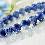 【Tさまのお品】◆希少石◆デュモルチェライトインクォーツ◆8㎜◆Y53◆蒼い美しい花を咲かせる神秘水晶◆