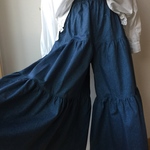【再販②】定番★ギャザーたっぷりガウチョ★紺ブルー