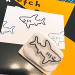 消しゴムはんこのサメさん