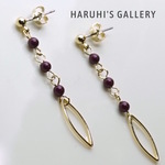 ブラックベリーパール ピアス ／ ノンホールピアス 