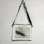 伊藤若冲 象と鯨図屏風から鯨部分 サコッシュ