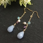 【sale】天使の石エンジェライトの涼やか・ピアス　天然石