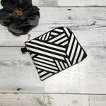 L字ファスナー財布《モノクロ★ストライプ柄》