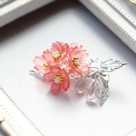 色変わり桜の装飾ヘアクリップ